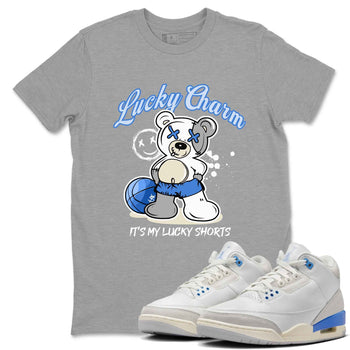 3s Lucky Shorts shirts to match jordans Lucky Charm best t shirts to wear with jordans Air Jordan 3 Lucky Shorts match shoes to clothes SNRT Sneaker Tees unisex cotton Heather Grey 1 shirts