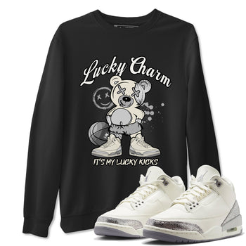 3s Sail and Cement Grey shirts to match jordans Lucky Charm sneaker match tees Air Jordan 3 Retro Sail and Cement Grey match shoes to clothes SNRT Sneaker Tees unisex cotton Black 1 shirts