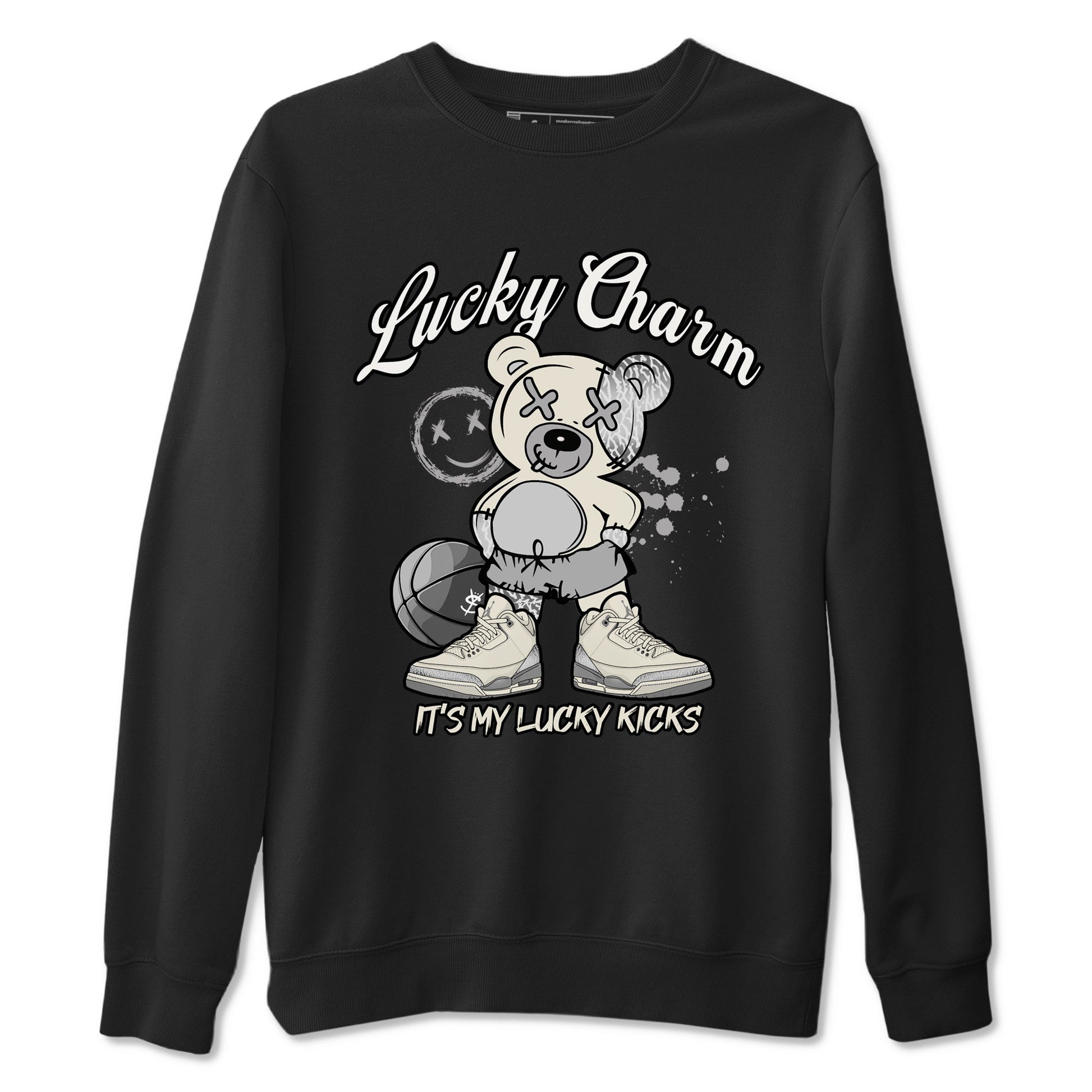 3s Sail and Cement Grey shirts to match jordans Lucky Charm sneaker match tees Air Jordan 3 Retro Sail and Cement Grey match shoes to clothes SNRT Sneaker Tees unisex cotton Black 2 shirts