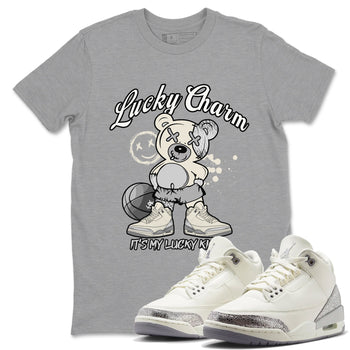 3s Sail and Cement Grey shirts to match jordans Lucky Charm sneaker match tees Air Jordan 3 Retro Sail and Cement Grey match shoes to clothes SNRT Sneaker Tees unisex cotton Heather Grey 1 shirts