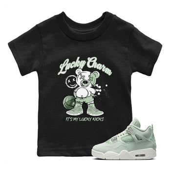 4s seafoam shirts to match jordans Lucky Charm sneaker match tees Air Jordan 4 Abundance match shoes to clothes SNRT Sneaker Tees Youth Baby Black 1 tee