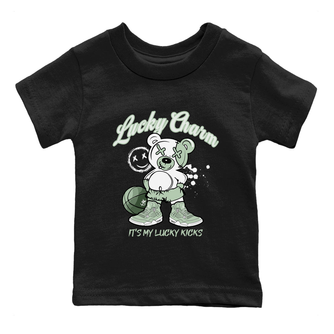 4s seafoam shirts to match jordans Lucky Charm sneaker match tees Air Jordan 4 Abundance match shoes to clothes SNRT Sneaker Tees Youth Baby Black 2 tee