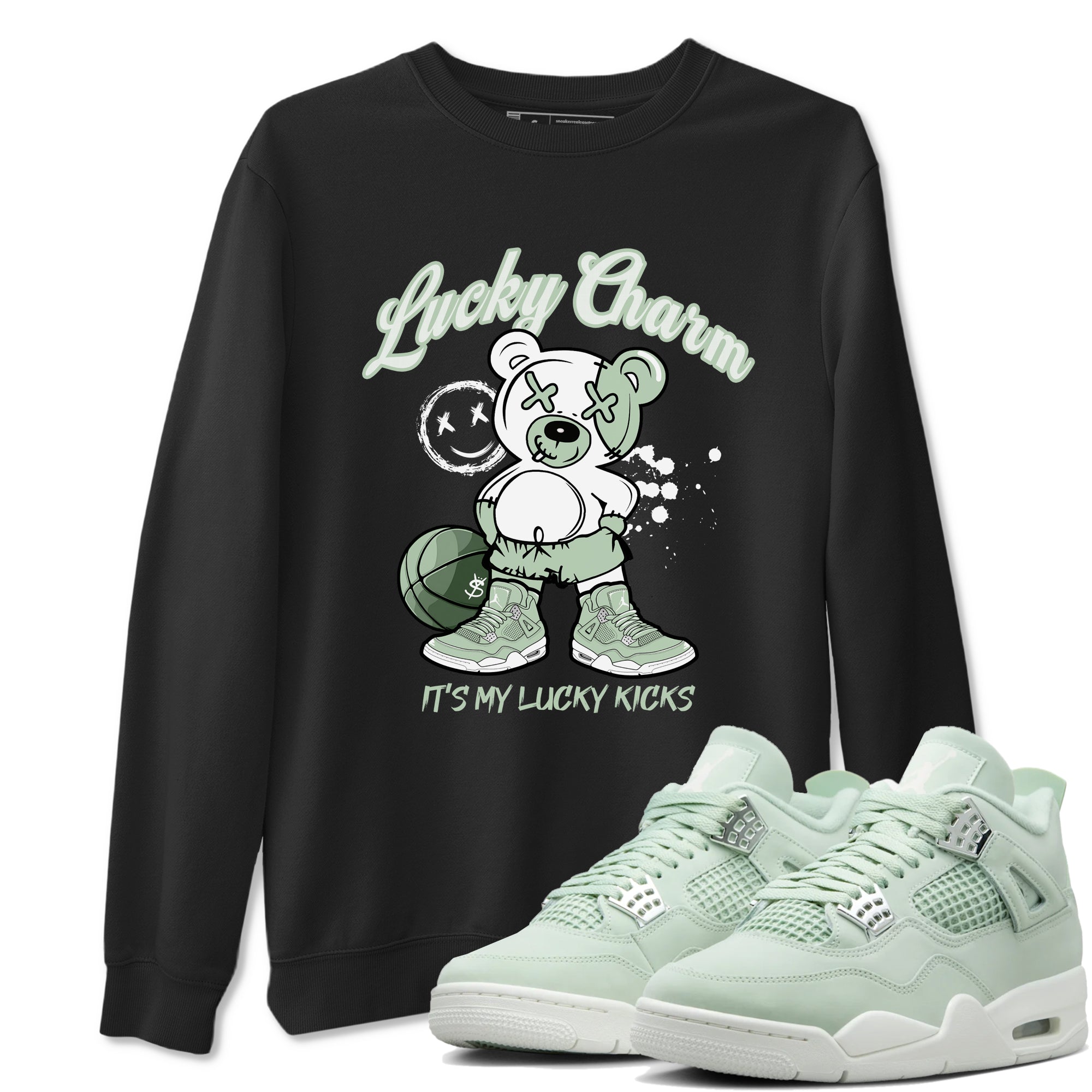 4s seafoam shirts to match jordans Lucky Charm sneaker match tees Air Jordan 4 Abundance match shoes to clothes SNRT Sneaker Tees unisex cotton Black 1 shirts