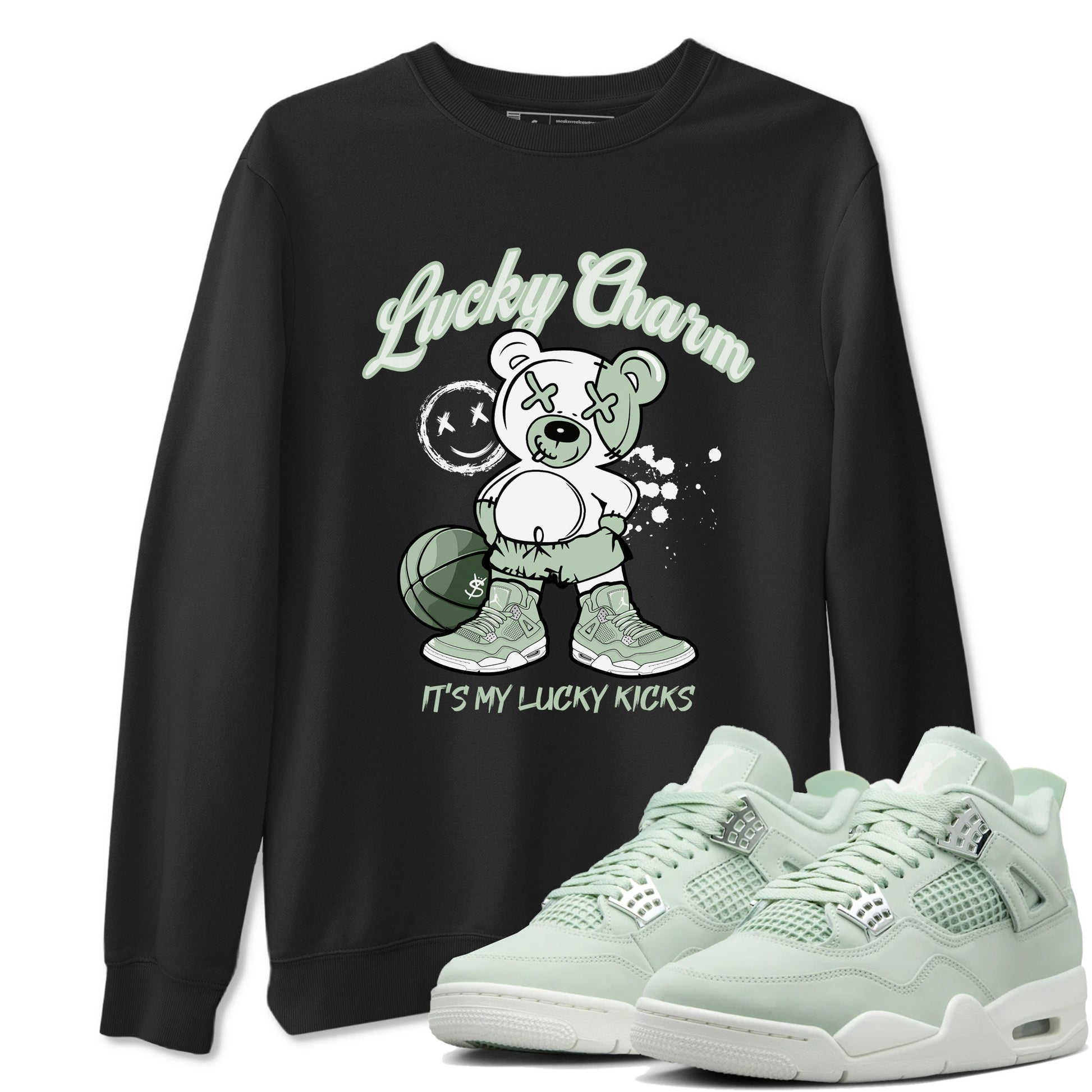 4s seafoam shirts to match jordans Lucky Charm sneaker match tees Air Jordan 4 Abundance match shoes to clothes SNRT Sneaker Tees unisex cotton Black 1 shirts