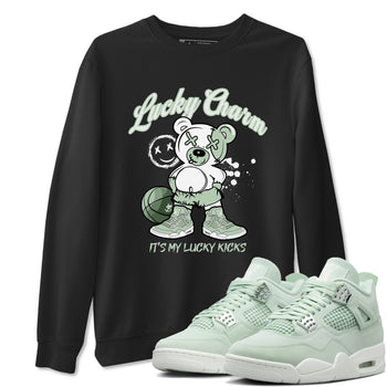 4s seafoam shirts to match jordans Lucky Charm sneaker match tees Air Jordan 4 Abundance match shoes to clothes SNRT Sneaker Tees unisex cotton Black 1 shirts