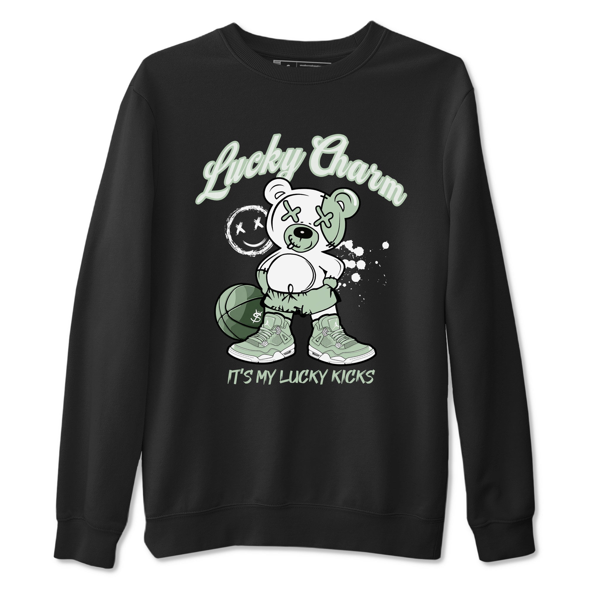 4s seafoam shirts to match jordans Lucky Charm sneaker match tees Air Jordan 4 Abundance match shoes to clothes SNRT Sneaker Tees unisex cotton Black 2 shirts