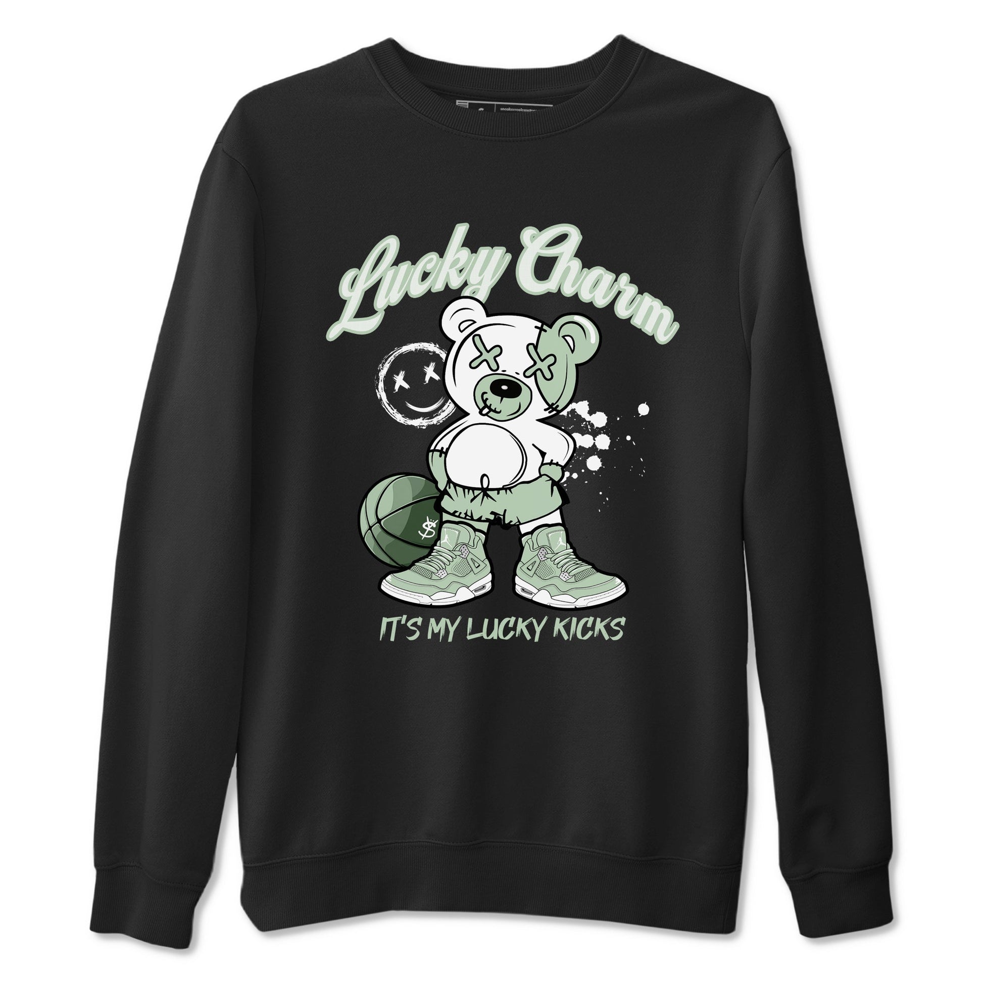 4s seafoam shirts to match jordans Lucky Charm sneaker match tees Air Jordan 4 Abundance match shoes to clothes SNRT Sneaker Tees unisex cotton Black 2 shirts