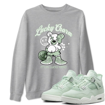 4s seafoam shirts to match jordans Lucky Charm sneaker match tees Air Jordan 4 Abundance match shoes to clothes SNRT Sneaker Tees unisex cotton Heather Grey 1 shirts