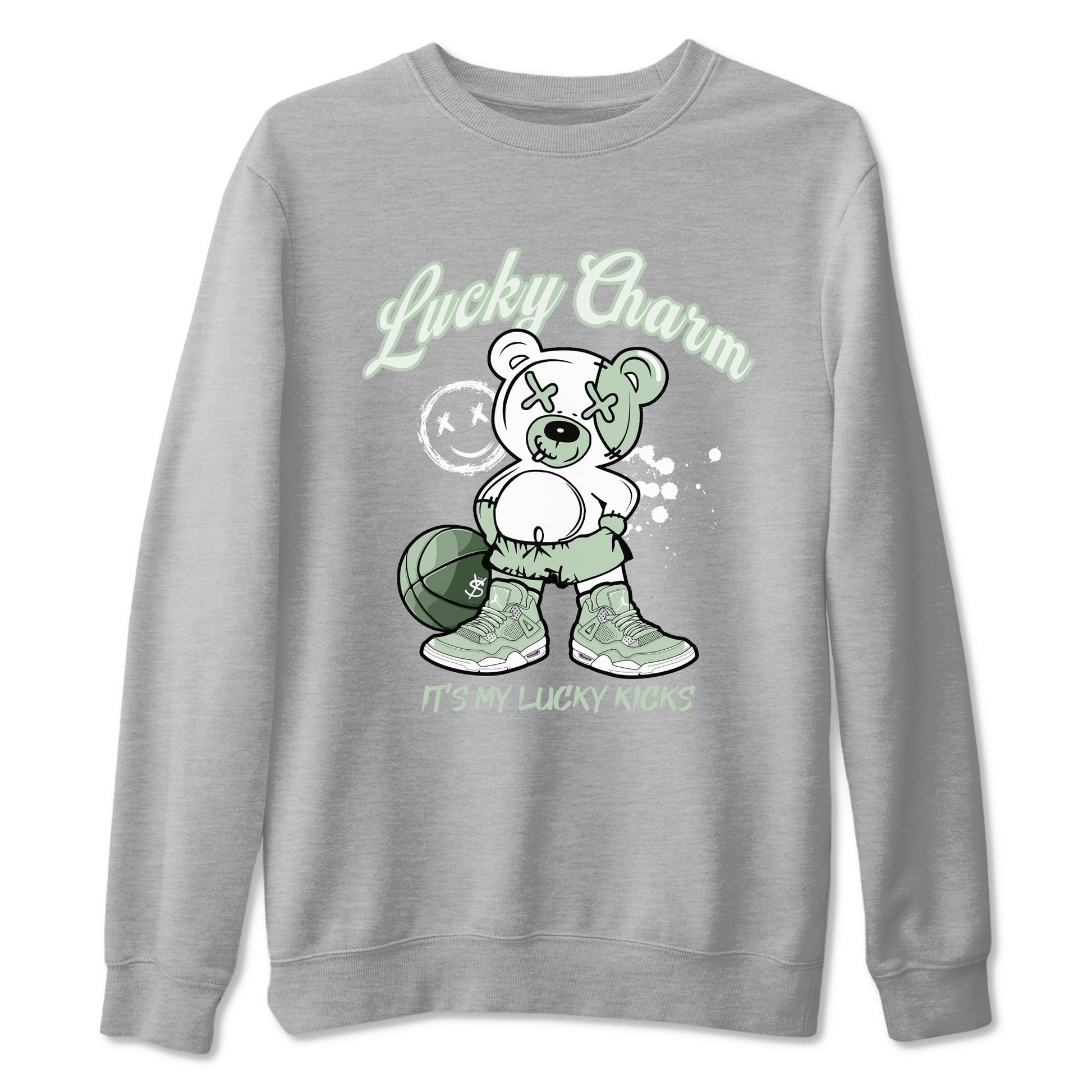 4s seafoam shirts to match jordans Lucky Charm sneaker match tees Air Jordan 4 Abundance match shoes to clothes SNRT Sneaker Tees unisex cotton Heather Grey 2 shirts
