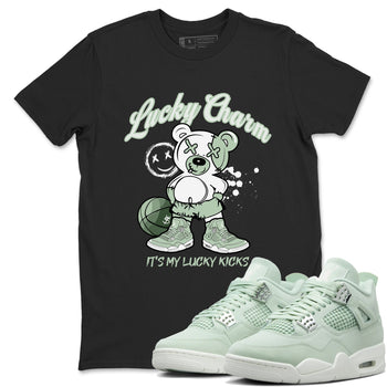 4s seafoam shirts to match jordans Lucky Charm sneaker match tees Air Jordan 4 Abundance match shoes to clothes SNRT Sneaker Tees unisex cotton Black 1 shirts