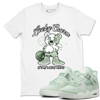 4s seafoam shirts to match jordans Lucky Charm sneaker match tees Air Jordan 4 Abundance match shoes to clothes SNRT Sneaker Tees unisex cotton White 1 shirts