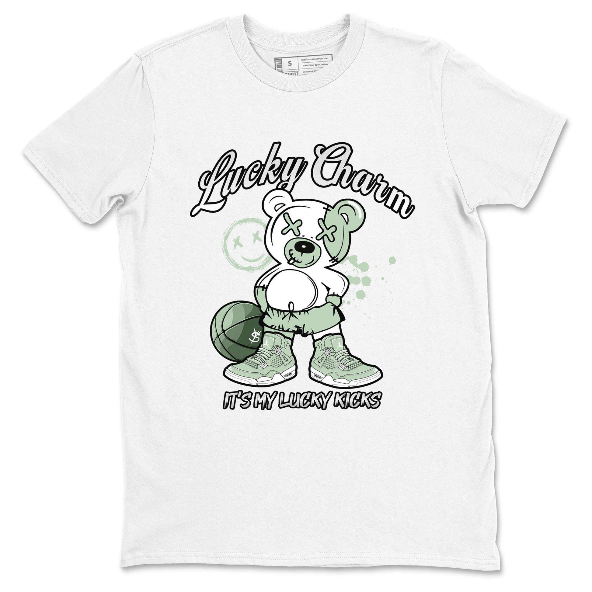 4s seafoam shirts to match jordans Lucky Charm sneaker match tees Air Jordan 4 Abundance match shoes to clothes SNRT Sneaker Tees unisex cotton White 2 shirts