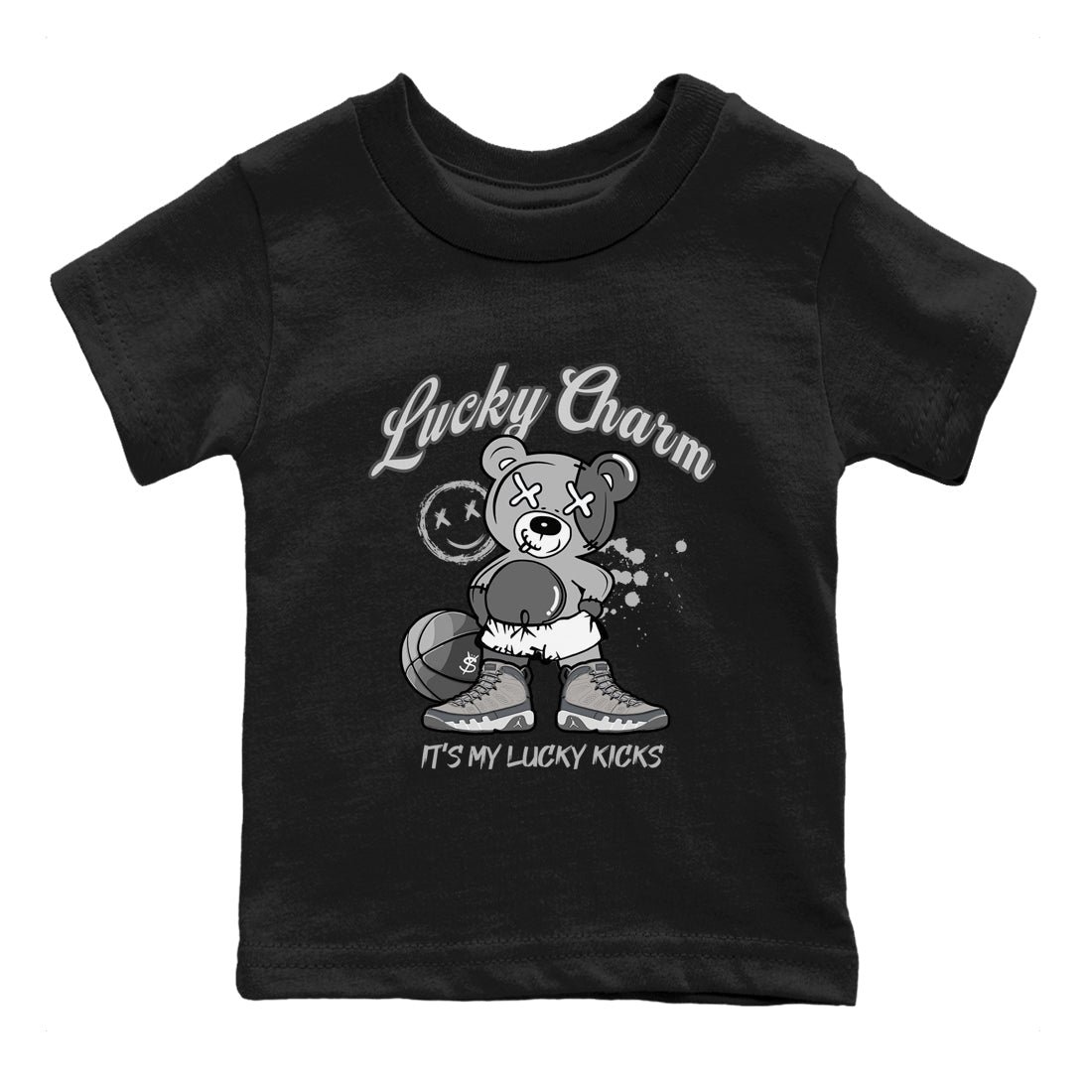 9s Cool Grey shirts to match jordans Lucky Charm sneaker match tees Air Jordan 9 Retro Cool Grey match shoes to clothes SNRT Sneaker Tees Youth Baby Black 2 tee