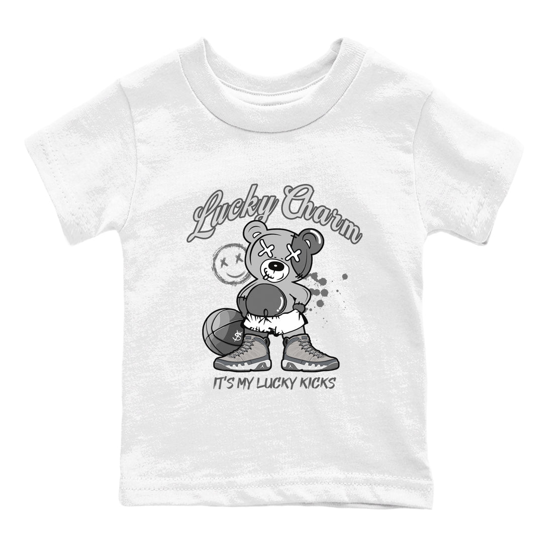 9s Cool Grey shirts to match jordans Lucky Charm sneaker match tees Air Jordan 9 Retro Cool Grey match shoes to clothes SNRT Sneaker Tees Youth Baby White 2 tee