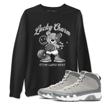 9s Cool Grey shirts to match jordans Lucky Charm sneaker match tees Air Jordan 9 Retro Cool Grey match shoes to clothes SNRT Sneaker Tees unisex cotton Black 1 shirts