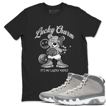 9s Cool Grey shirts to match jordans Lucky Charm sneaker match tees Air Jordan 9 Retro Cool Grey match shoes to clothes SNRT Sneaker Tees unisex cotton Black 1 shirts