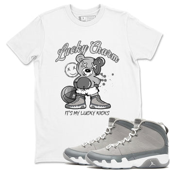 9s Cool Grey shirts to match jordans Lucky Charm sneaker match tees Air Jordan 9 Retro Cool Grey match shoes to clothes SNRT Sneaker Tees unisex cotton White 1 shirts