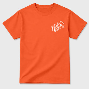 Lucky Is a Mindset graphic t-shirt styled to complete your sneaker outfit with the sneakers, shown in Orange.