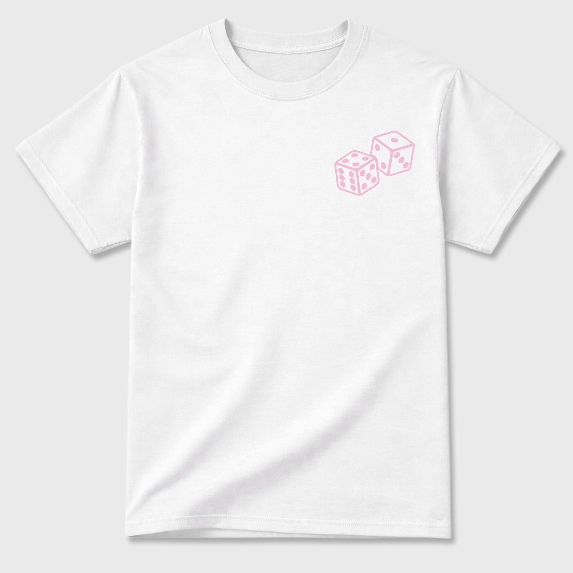 Lucky Is a Mindset graphic t-shirt styled to complete your sneaker outfitwith the AJ4 Iced Carmine, shown in White.