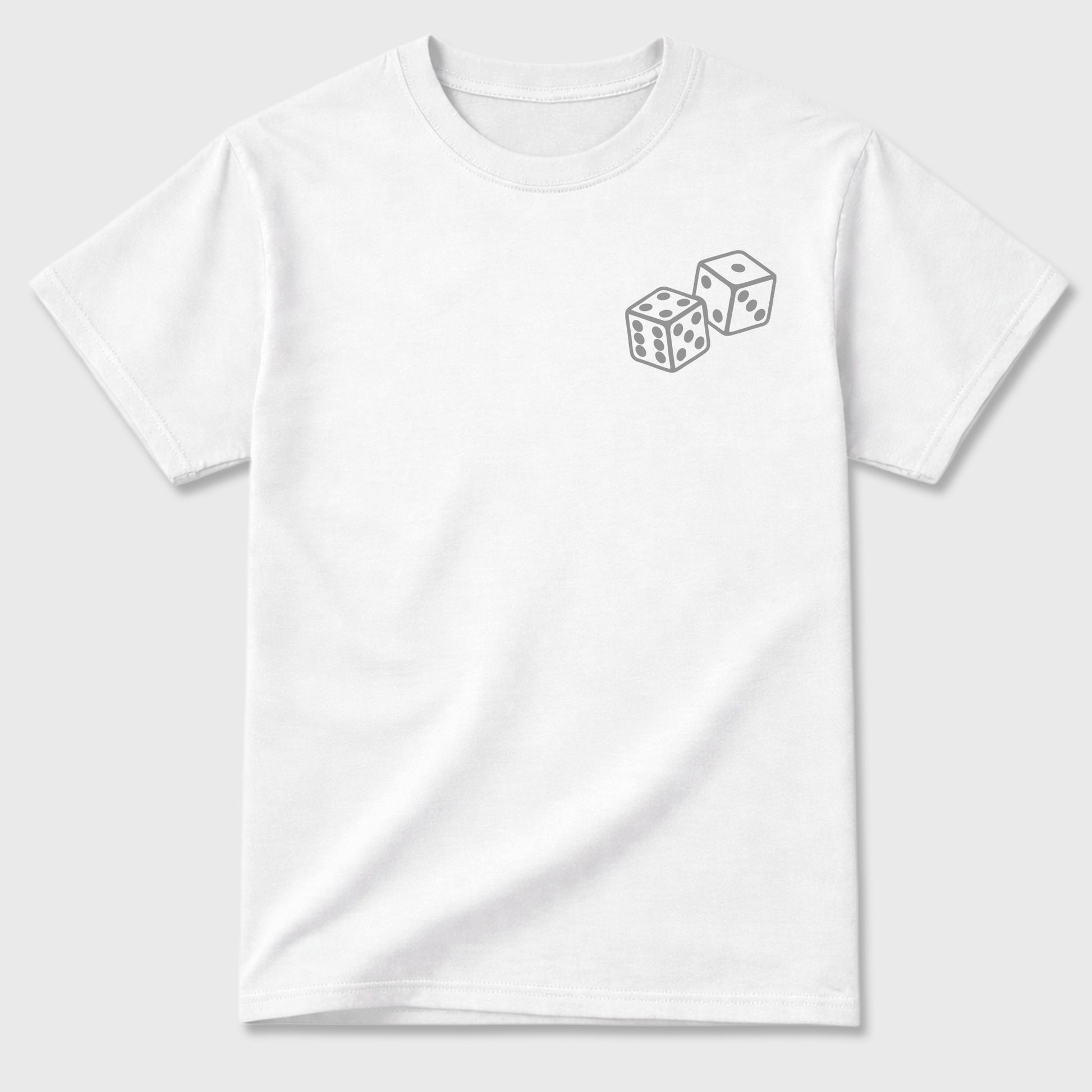 Lucky Is a Mindset front and back graphic t-shirt styled to complete your outfit with the5s White Metallic, shown in White.