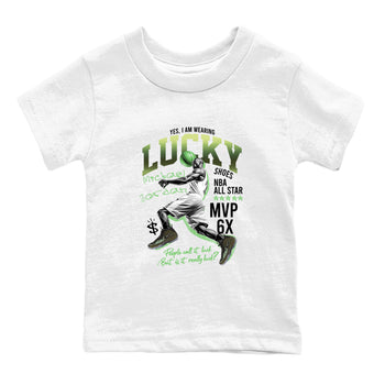 Sneaker match tees – Sneaker Tees To Match Air Foamposite One Pine Green Shoes – Lucky Player Kids T-Shirt White 2