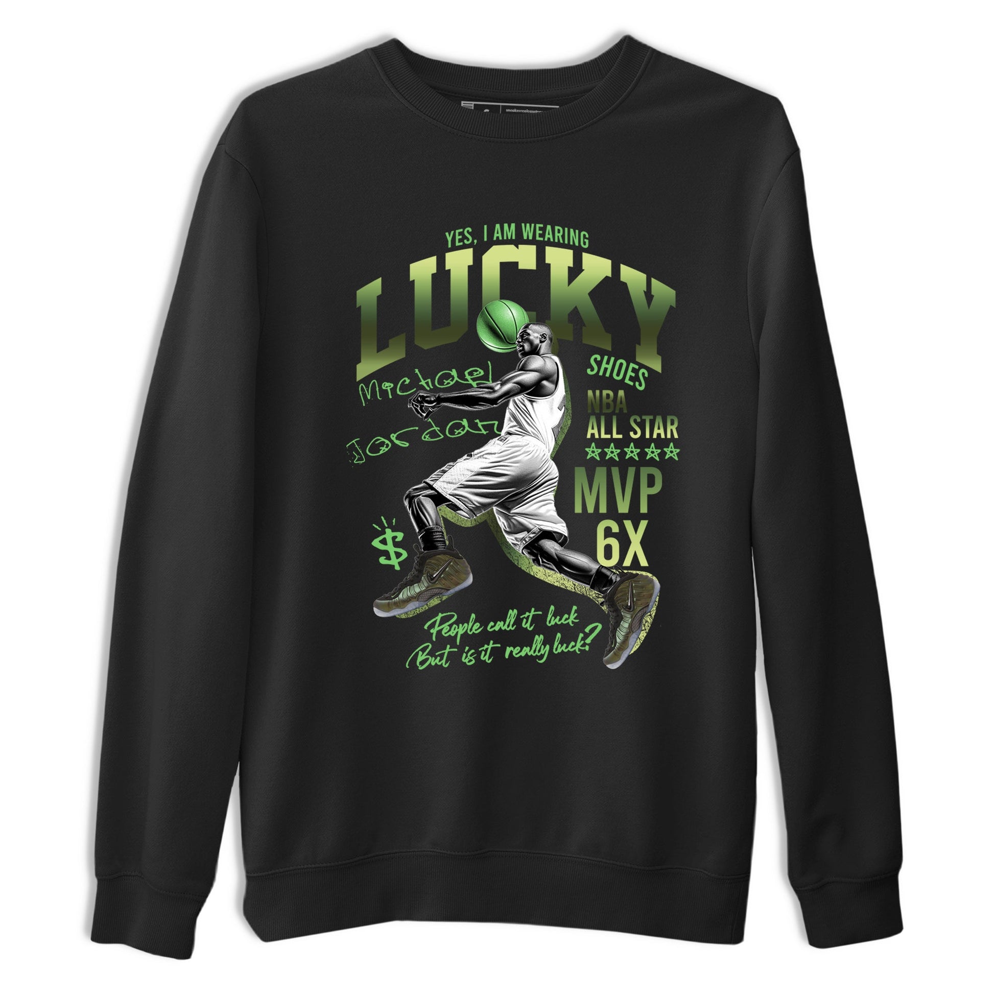 Sneaker match tees – Sneaker Tees To Match Air Foamposite One Pine Green Shoes – Lucky Player Tee Black 2