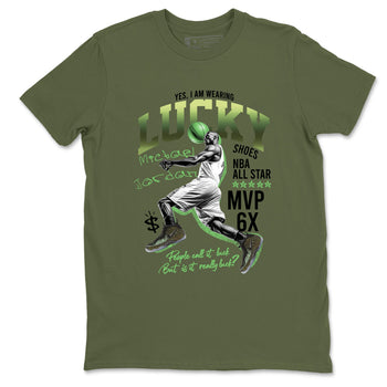 Sneaker match tees – Sneaker Tees To Match Air Foamposite One Pine Green Shoes – Lucky Player Tee Military Green 2