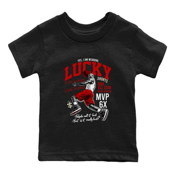 1s Black Toe Reimagined shirts to match jordans Lucky Player best t shirts to wear with jordans AJ1 High OG Black Toe Reimagined match shoes to clothes SNRT Sneaker Tees Youth Baby Black 2 tee