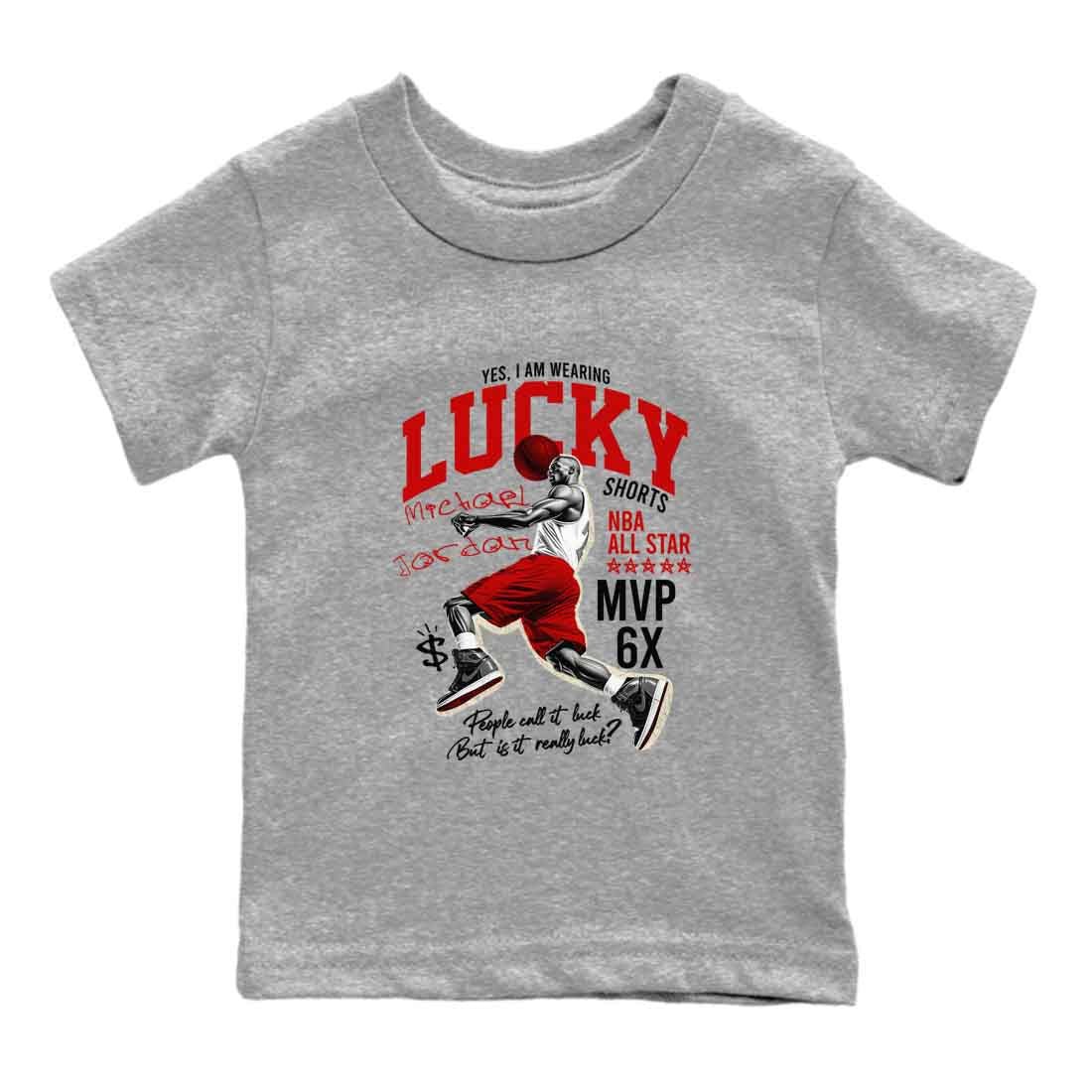 1s Black Toe Reimagined shirts to match jordans Lucky Player best t shirts to wear with jordans AJ1 High OG Black Toe Reimagined match shoes to clothes SNRT Sneaker Tees Youth Baby Heather Grey 2 tee