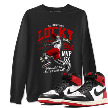 1s Black Toe Reimagined shirts to match jordans Lucky Player best t shirts to wear with jordans AJ1 High OG Black Toe Reimagined match shoes to clothes SNRT Sneaker Tees unisex cotton Black 1 shirts