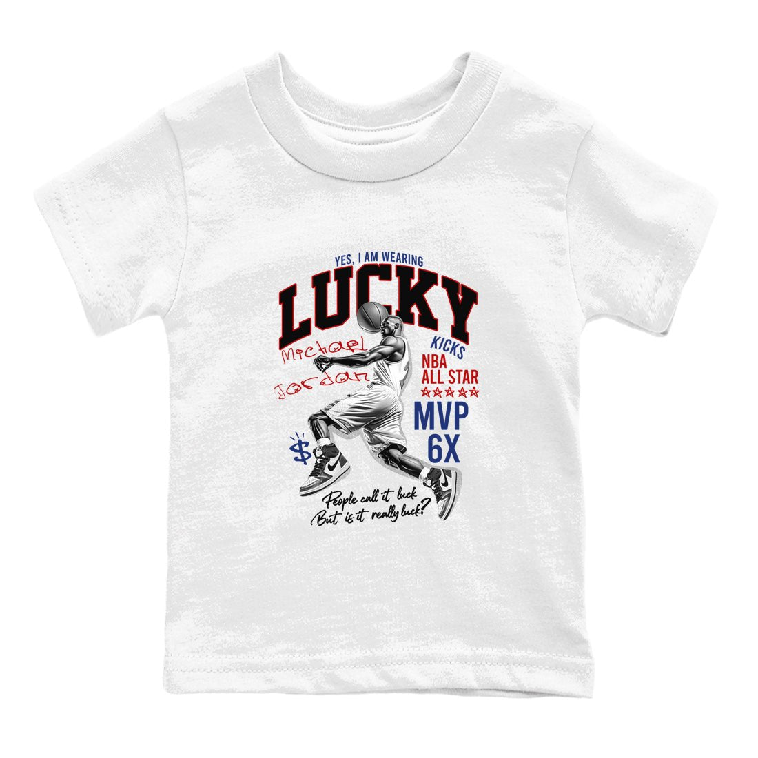 1s Rare Air shirts to match jordans Lucky Player sneaker match tees Air Jordan 1 High OG Rare Air Deep Royal Blue match shoes to clothes SNRT Sneaker Tees Youth Baby White 2 tee