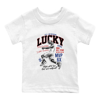 1s Rare Air shirts to match jordans Lucky Player sneaker match tees Air Jordan 1 High OG Rare Air Deep Royal Blue match shoes to clothes SNRT Sneaker Tees Youth Baby White 2 tee