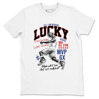 1s Rare Air shirts to match jordans Lucky Player sneaker match tees Air Jordan 1 High OG Rare Air Deep Royal Blue match shoes to clothes SNRT Sneaker Tees unisex cotton White 2 shirts