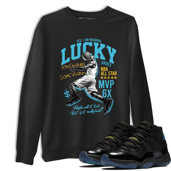 Sneaker match tees – Sneaker Tees To Match Air Jordan 11 Gamma Shoes – Lucky Player Tee Black 1
