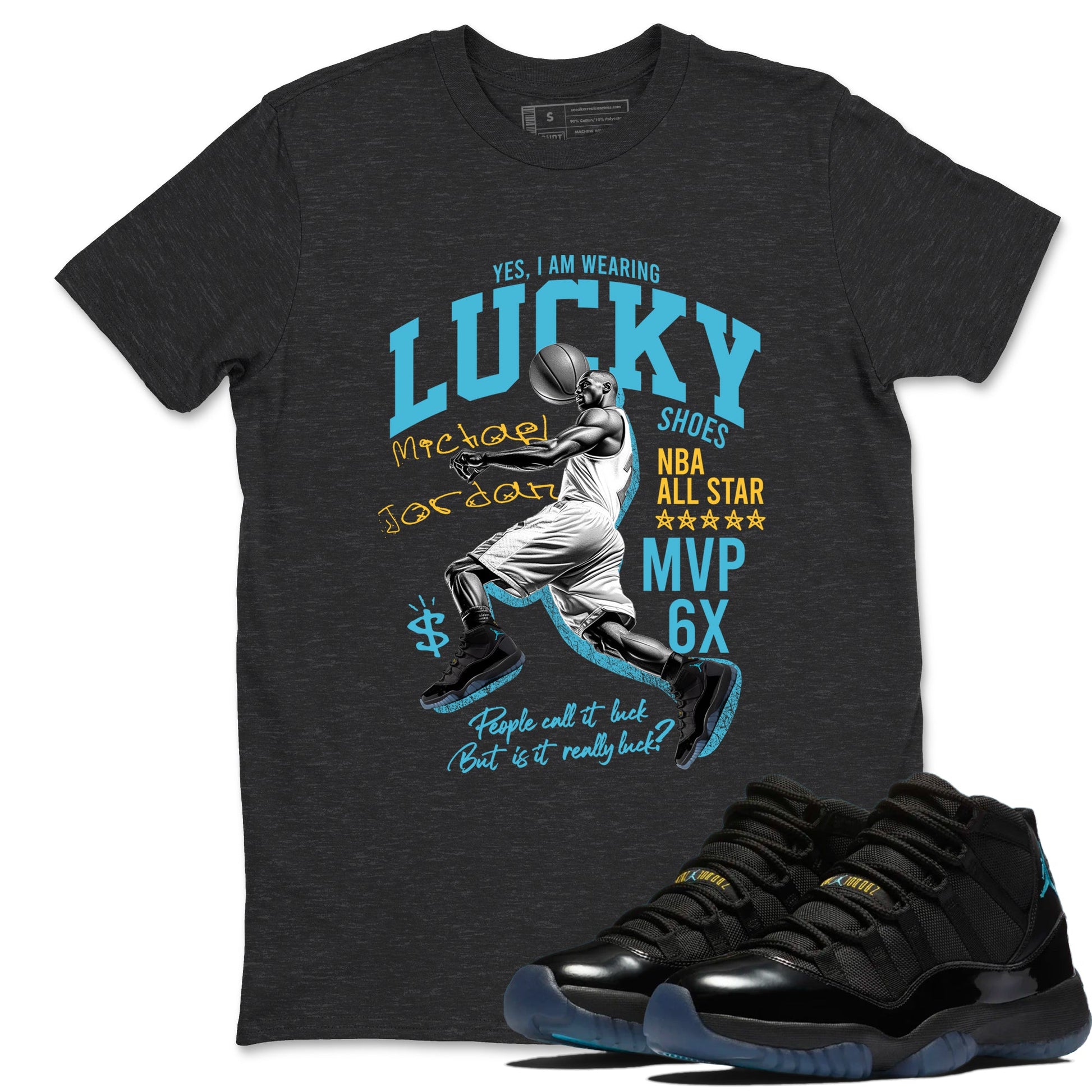 Sneaker match tees – Sneaker Tees To Match Air Jordan 11 Gamma Shoes – Lucky Player Tee Charcoal Heather 1