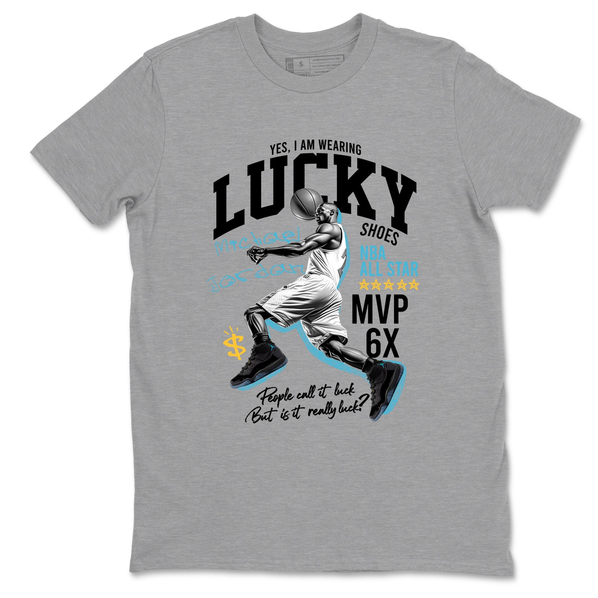 Sneaker match tees – Sneaker Tees To Match Air Jordan 11 Gamma Shoes – Lucky Player Tee Heather Grey 2