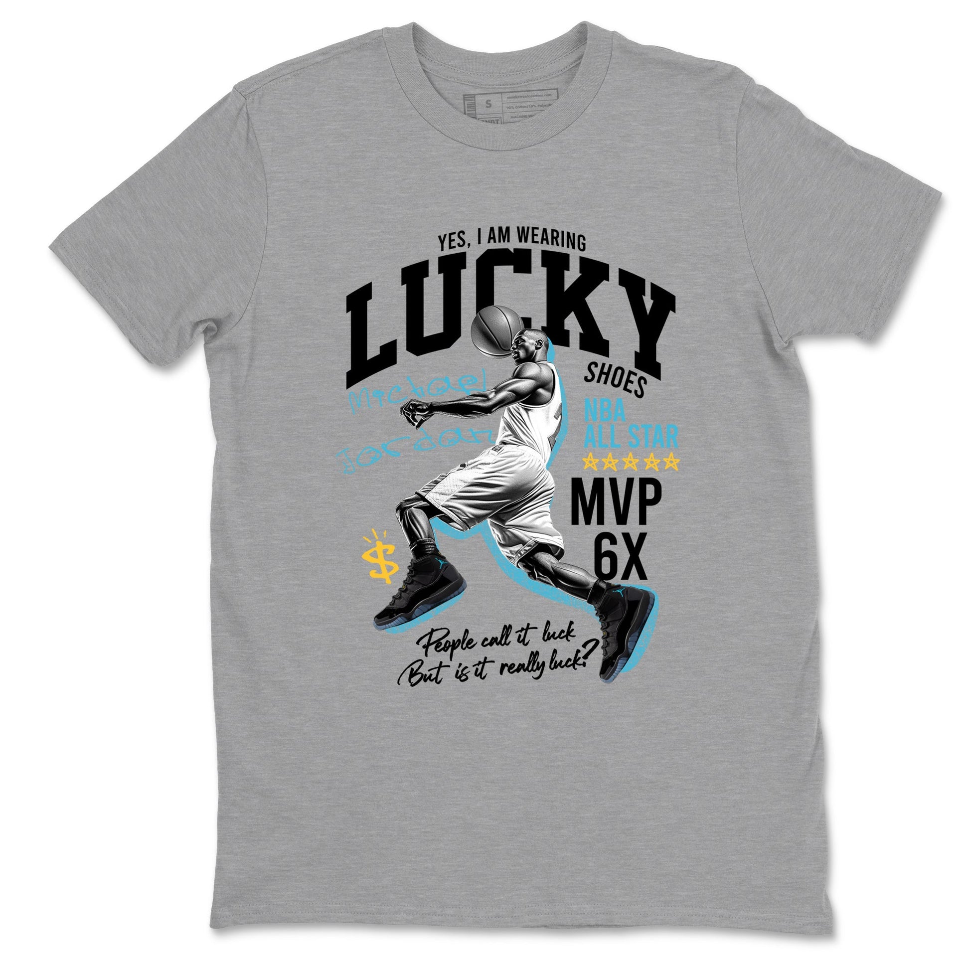 Sneaker match tees – Sneaker Tees To Match Air Jordan 11 Gamma Shoes – Lucky Player Tee Heather Grey 2