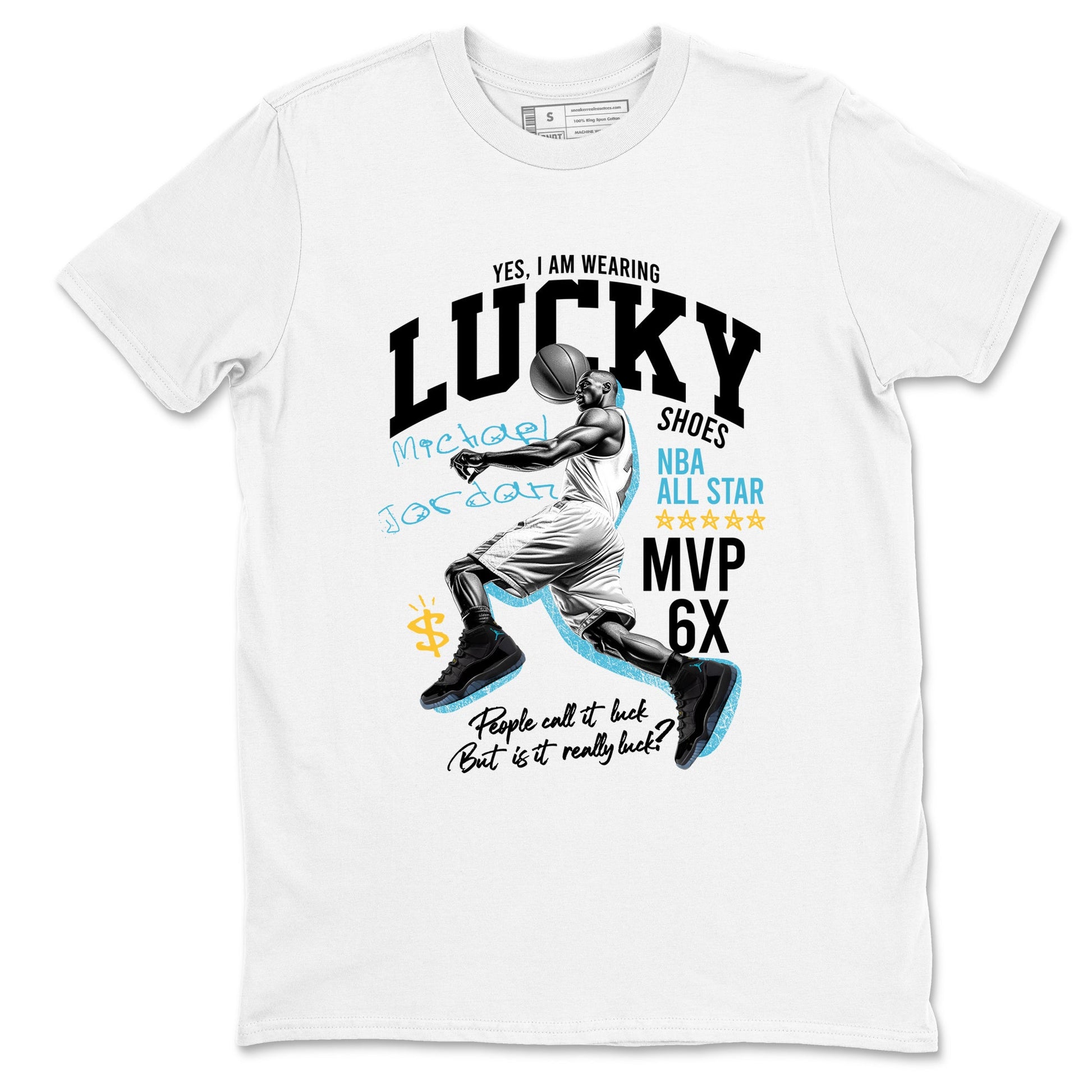 Sneaker match tees – Sneaker Tees To Match Air Jordan 11 Gamma Shoes – Lucky Player Tee White 2