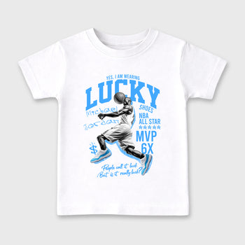 Sneaker match tees – Sneaker Tees To Match Air Jordan 11 University Blue Shoes – Lucky Player Kids T-Shirt White 2