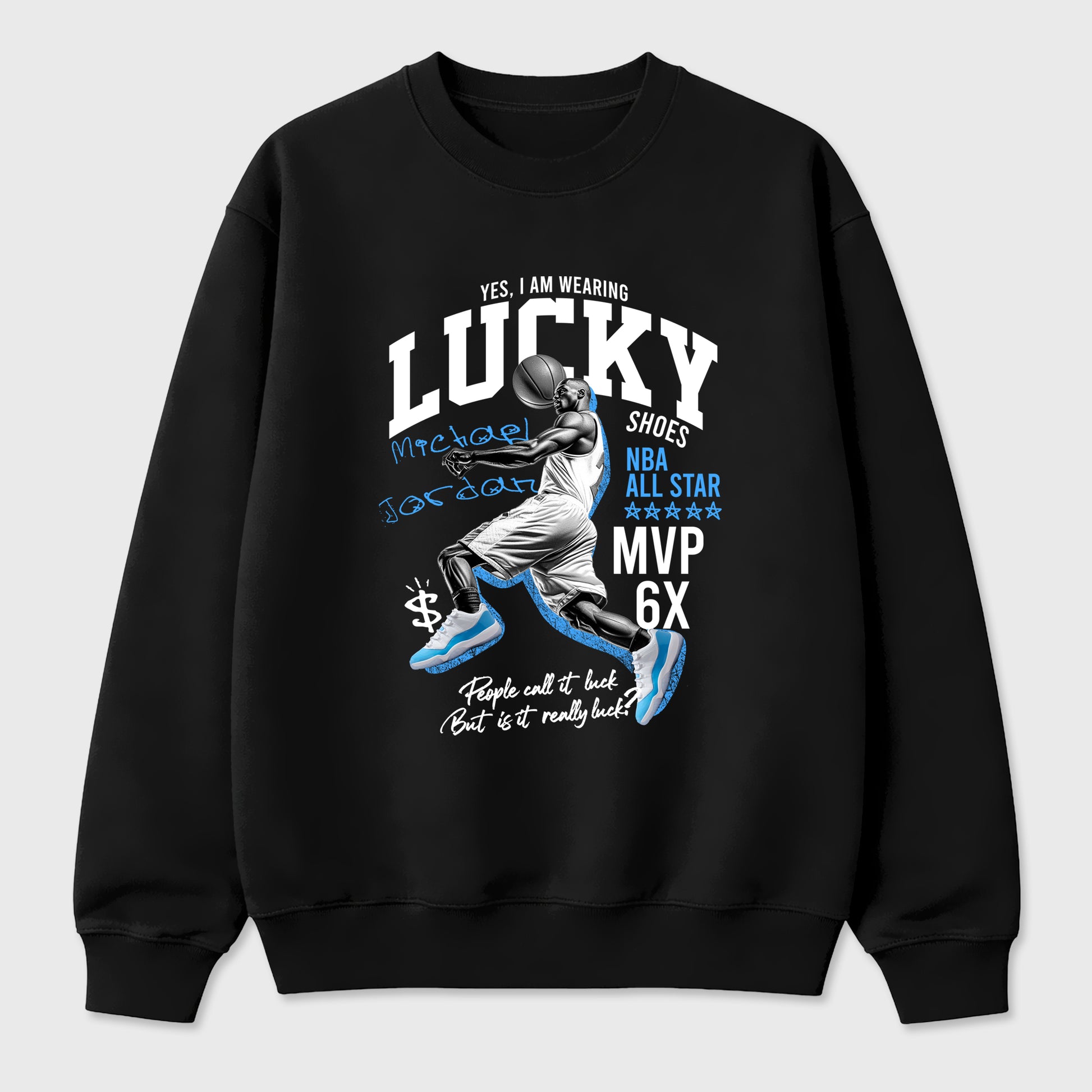 Sneaker match tees – Sneaker Tees To Match Air Jordan 11 University Blue Shoes – Lucky Player Tee Black 2