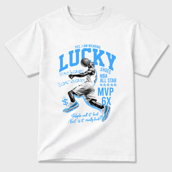 Sneaker match tees – Sneaker Tees To Match Air Jordan 11 University Blue Shoes – Lucky Player Tee White 2