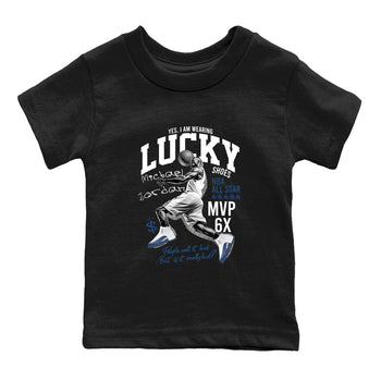 Sneaker match tees – Sneaker Tees To Match Air Jordan 12 French Blue Shoes – Lucky Player Kids T-Shirt Black 2