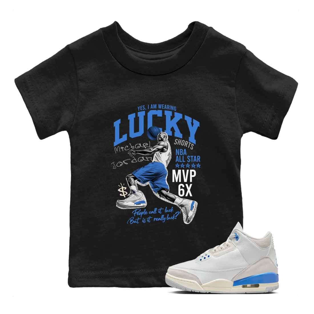 3s Lucky Shorts shirts to match jordans Lucky Player best t shirts to wear with jordans Air Jordan 3 Lucky Shorts match shoes to clothes SNRT Sneaker Tees Youth Baby Black 1 tee