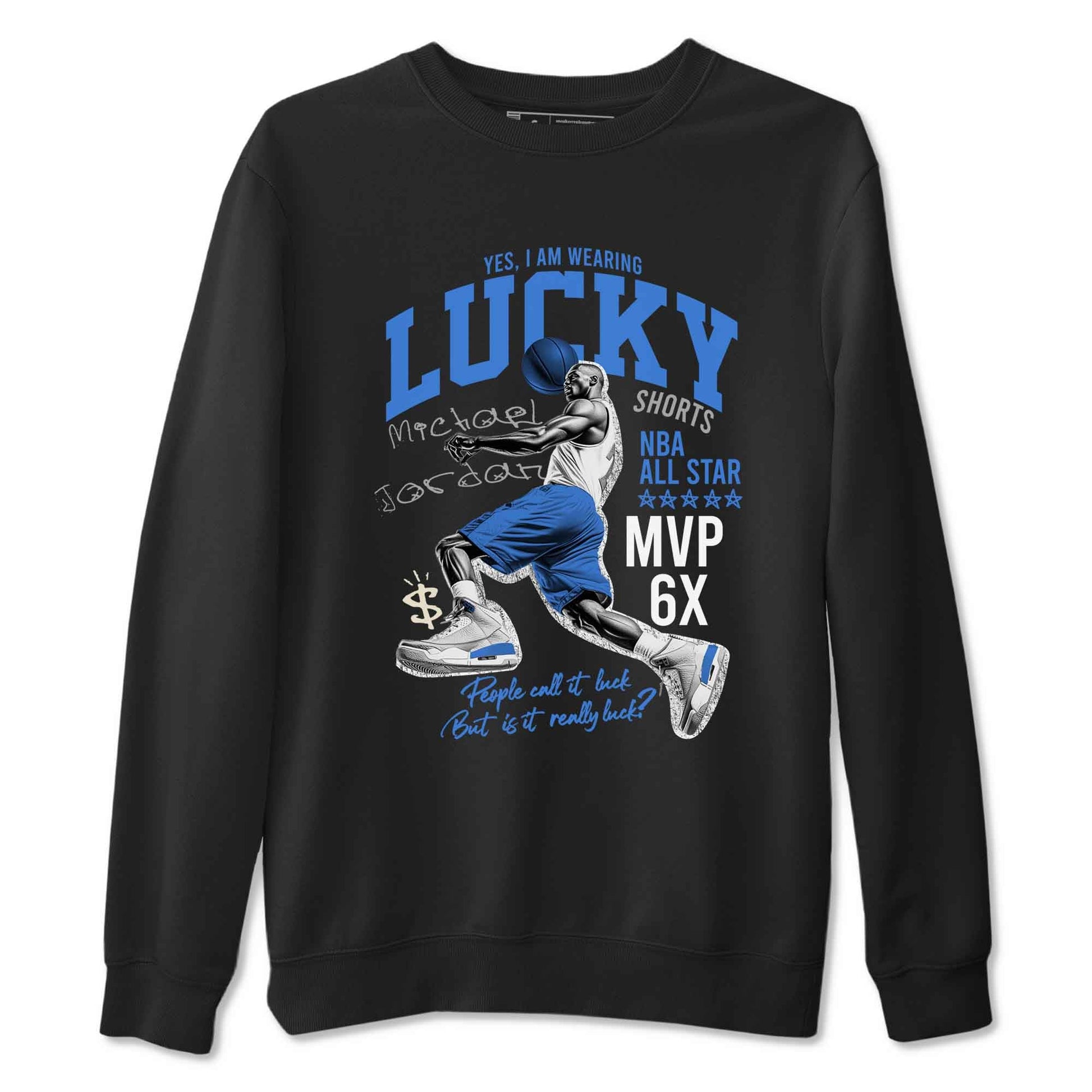 3s Lucky Shorts shirts to match jordans Lucky Player best t shirts to wear with jordans Air Jordan 3 Lucky Shorts match shoes to clothes SNRT Sneaker Tees unisex cotton Black 2 shirts