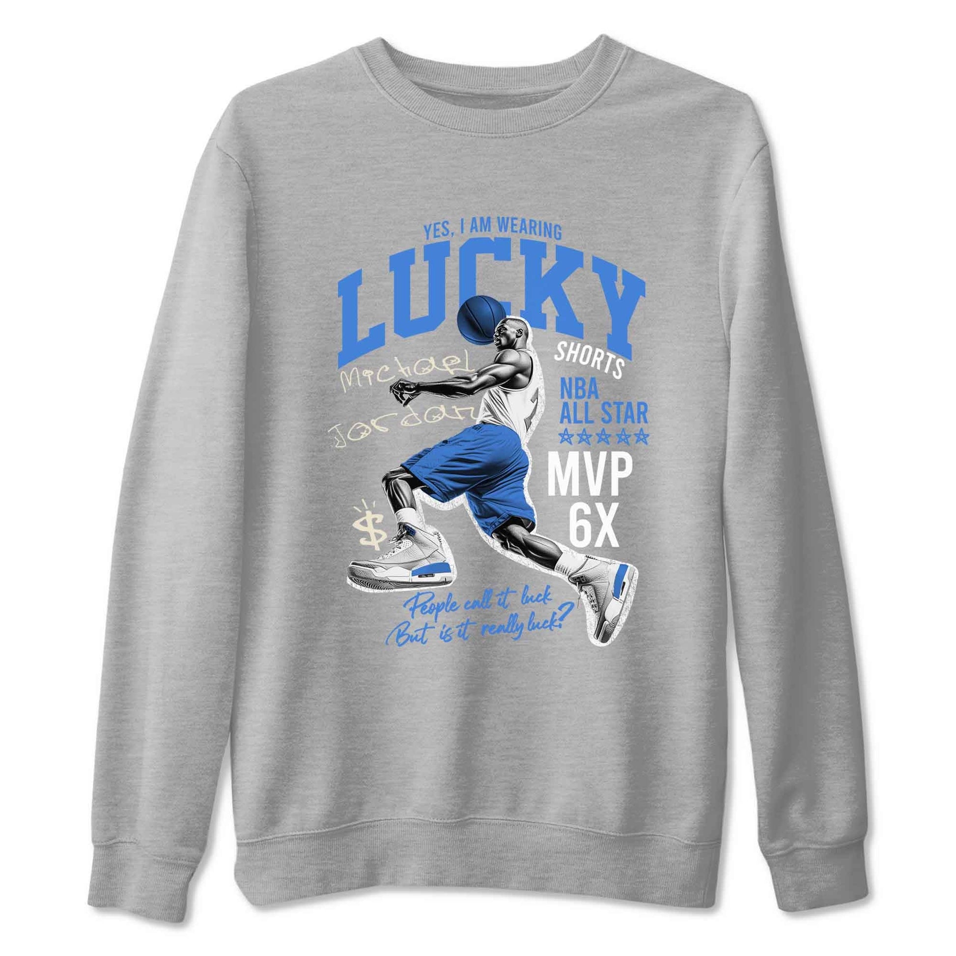 3s Lucky Shorts shirts to match jordans Lucky Player best t shirts to wear with jordans Air Jordan 3 Lucky Shorts match shoes to clothes SNRT Sneaker Tees unisex cotton Heather Grey 2 shirts