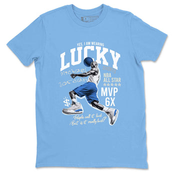 3s Lucky Shorts shirts to match jordans Lucky Player best t shirts to wear with jordans Air Jordan 3 Lucky Shorts match shoes to clothes SNRT Sneaker Tees unisex cotton Carolina Blue 2 shirts