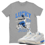 3s Lucky Shorts shirts to match jordans Lucky Player best t shirts to wear with jordans Air Jordan 3 Lucky Shorts match shoes to clothes SNRT Sneaker Tees unisex cotton Heather Grey 1 shirts