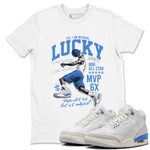 3s Lucky Shorts shirts to match jordans Lucky Player best t shirts to wear with jordans Air Jordan 3 Lucky Shorts match shoes to clothes SNRT Sneaker Tees unisex cotton White 1 shirts