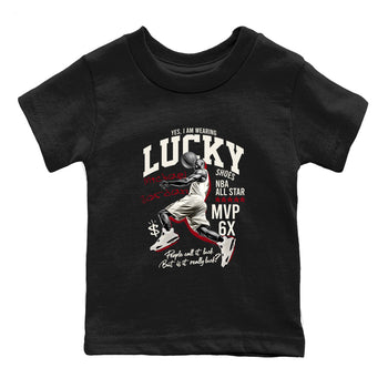 Sneaker match tees – Sneaker Tees To Match Air Jordan 4 Flight Club Shoes – Lucky Player Kids T-Shirt Black 2