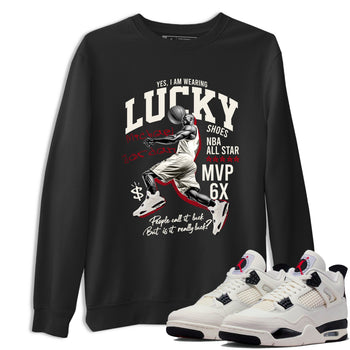 Sneaker match tees – Sneaker Tees To Match Air Jordan 4 Flight Club Shoes – Lucky Player Tee Black 1